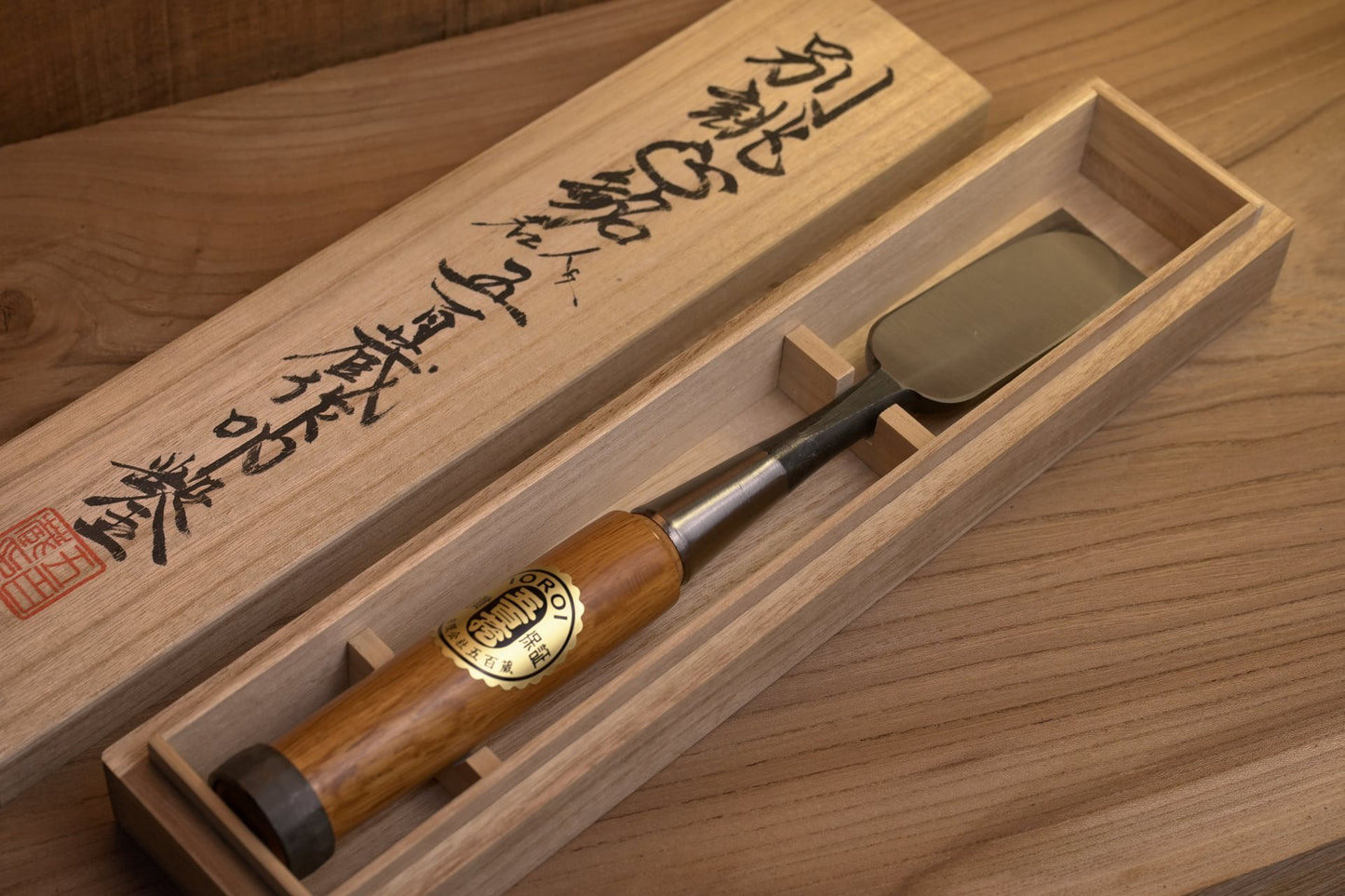 Ioroi 36mm Tataki Nomi w/ Paulownia Wood Box